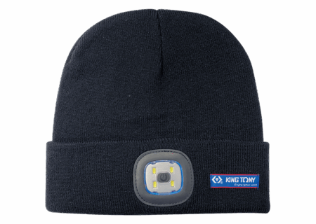 Bonnet avec lampe frontale LED intégrée